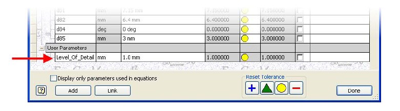 Parameters gebruiken om features te onderdrukken 
